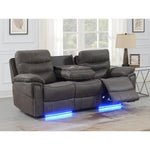 Kwality Morgan Power Reclining LeatherAir Sofa in Grey Kwality