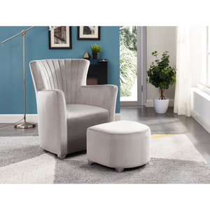 Accent Chair & Ottoman in Grey 0711 GR.