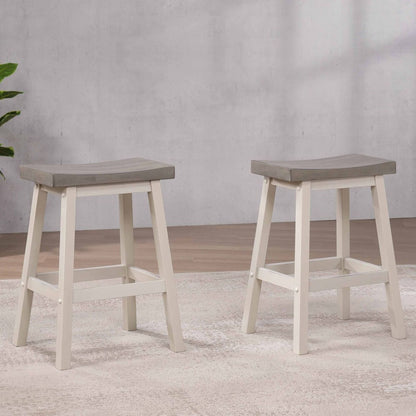 Counter Stool Set of 2 in Grey/White 11225 24
