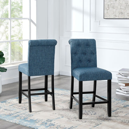 24" Counter Bar Stool Set Of 2 Blue 11626