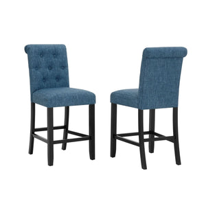 24" Counter Bar Stool Set Of 2 Blue 11626
