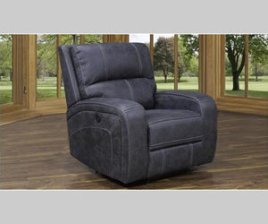 Perth Power Recliner in Stone Grey Blue Kwality