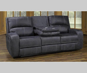 Perth Power Reclining Sofa in Stone Grey Blue