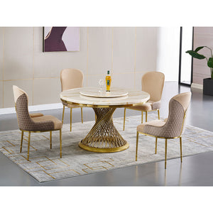 Remi 5pc Dining Set in Cream/Gold Matrix Furniture