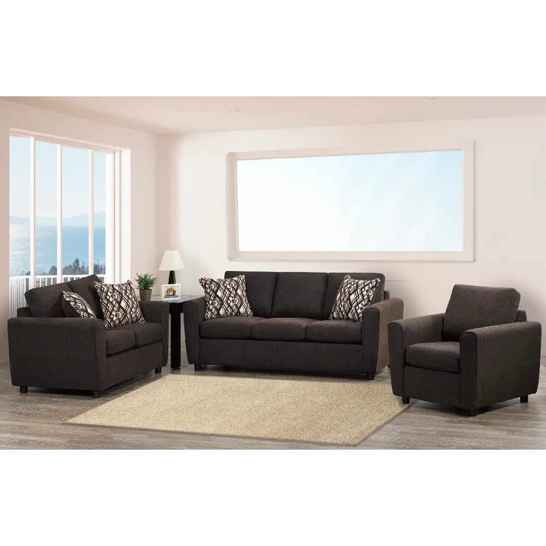 Brown sofa set for living room 