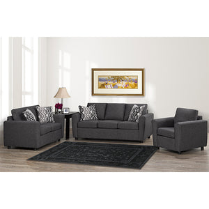 Gray sofa set with decorative pillows 