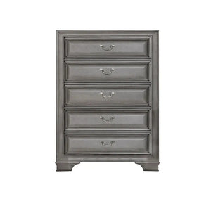 Milton Wooden 5 Drawer Chest Grey 1701