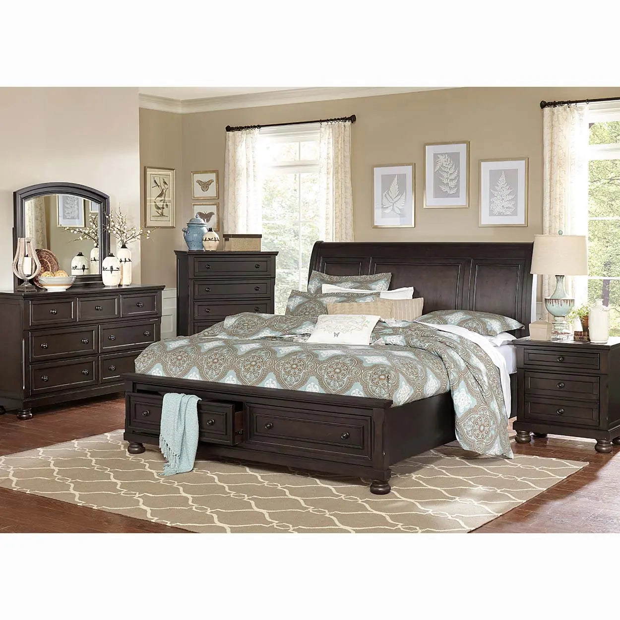 Begonia 6Pc Bedroom Set 1718GY Mazin