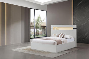 Sydney White Lacquer Hydraulic Bedroom Set B2021 Matrix Furniture