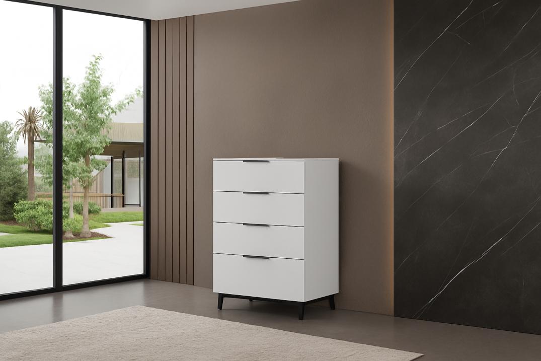 Sydney White Lacquer Chest Set B2021 Matrix Furniture