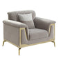 L6125-AIDA- Luxury Modern Living Room Sofa Set with Gold Accents -TAUPE Matrix Furniture