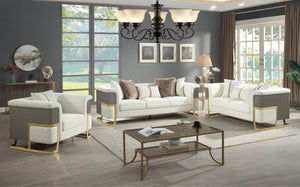MALIBU - L5825 Luxury Modern Living Room Sofa Set with Gold Accents Matrix Furniture