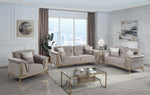 L6125-AIDA- Luxury Modern Living Room Sofa Set with Gold Accents -TAUPE Matrix Furniture