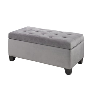 Storage Ottoman in Grey Velvet 22291-GR