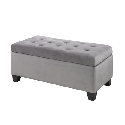 Storage Ottoman in Grey Velvet 22291-GR