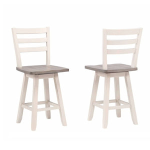 22315 Counter  Height Swivel Bar Stool Set of 2 in Grey /White