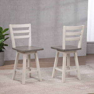 22315 Counter  Height Swivel Bar Stool Set of 2 in Grey /White