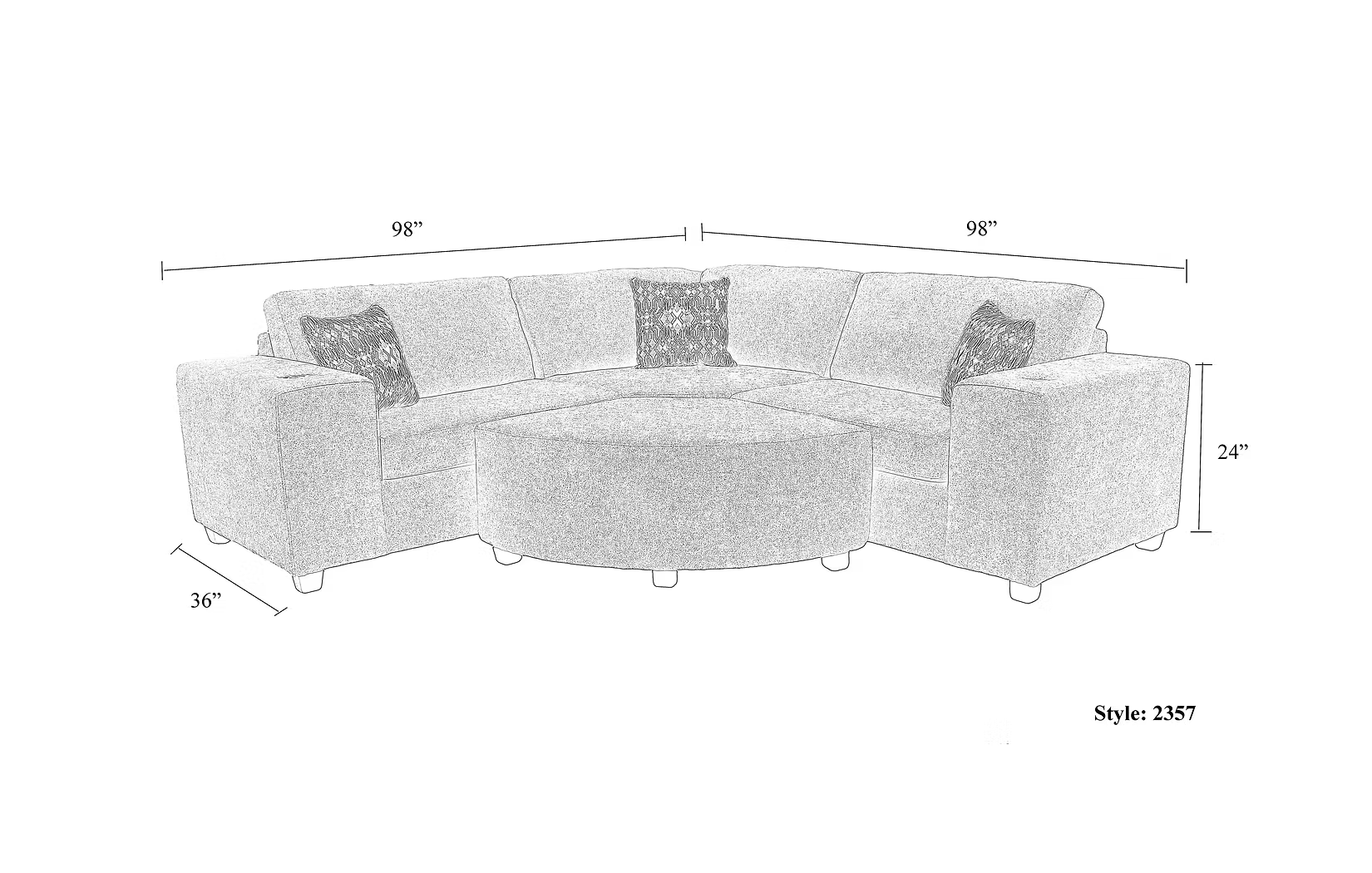 Nova Modern Sectional – Canadian Made 2389 Amro Furniture
