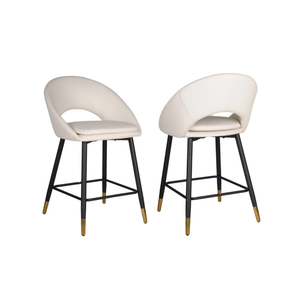 24492 Counter Bar Stool Set of 2 in White