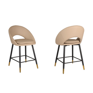 24493 Counter Bar Stool Set of 2 in Beige