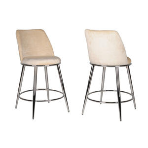 24511  Counter Bar Stool Set of 2 in Beige