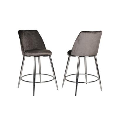 24512 Counter Bar Stool Set of 2 in Grey