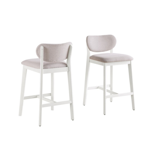 24858 Counter Bar Stool Set of 2 in Cream