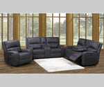Perth Power Reclining Sofa Set in Stone Grey Blue Kwality