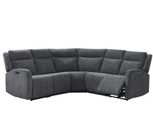 Alabama Grey Fabric Power Recliner Sectional 2815