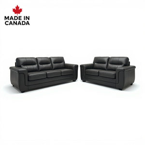 Trish Leather Look 2pc Sofa and loveseat Set