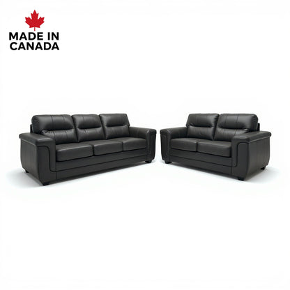 Trish Leather Look 2pc Sofa and loveseat Set