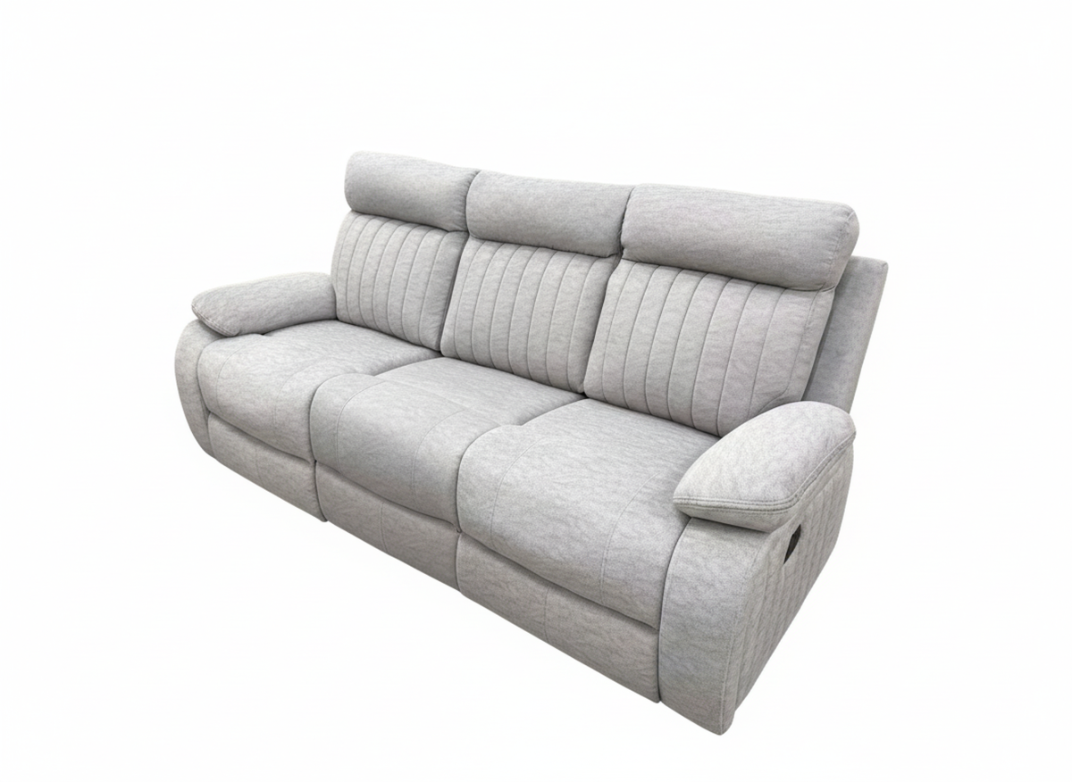 TREVOR MANUAL RECLINING SOFA - STONE Brassex