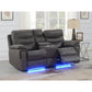 Kwality Morgan 3pc Power Reclining LeatherAir Set in Grey Kwality