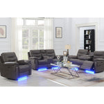 Kwality Morgan 3pc Power Reclining LeatherAir Set in Grey Kwality