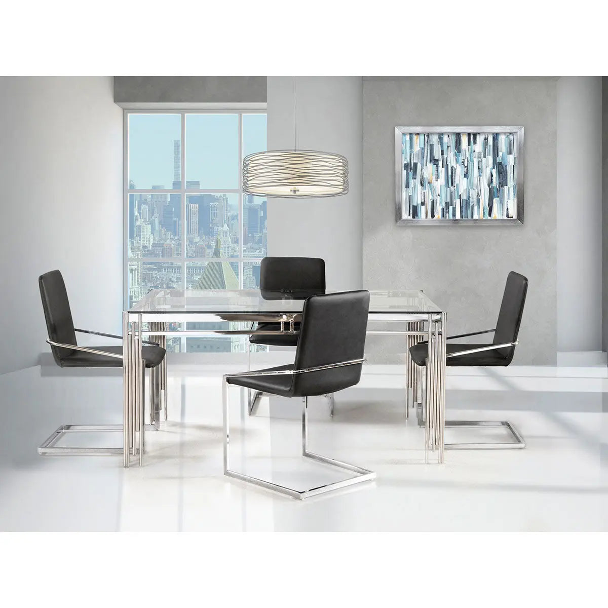 Porfirio 5 pc Glass Dining Set 3645 - Mazin