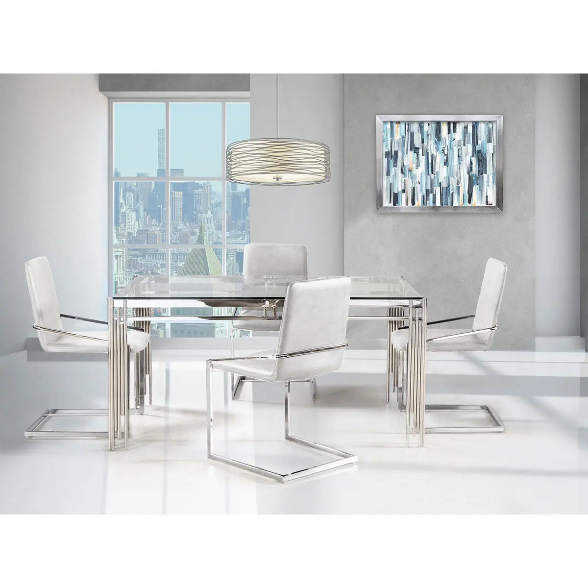 Porfirio 5 pc Glass Dining Set 3645 - Mazin