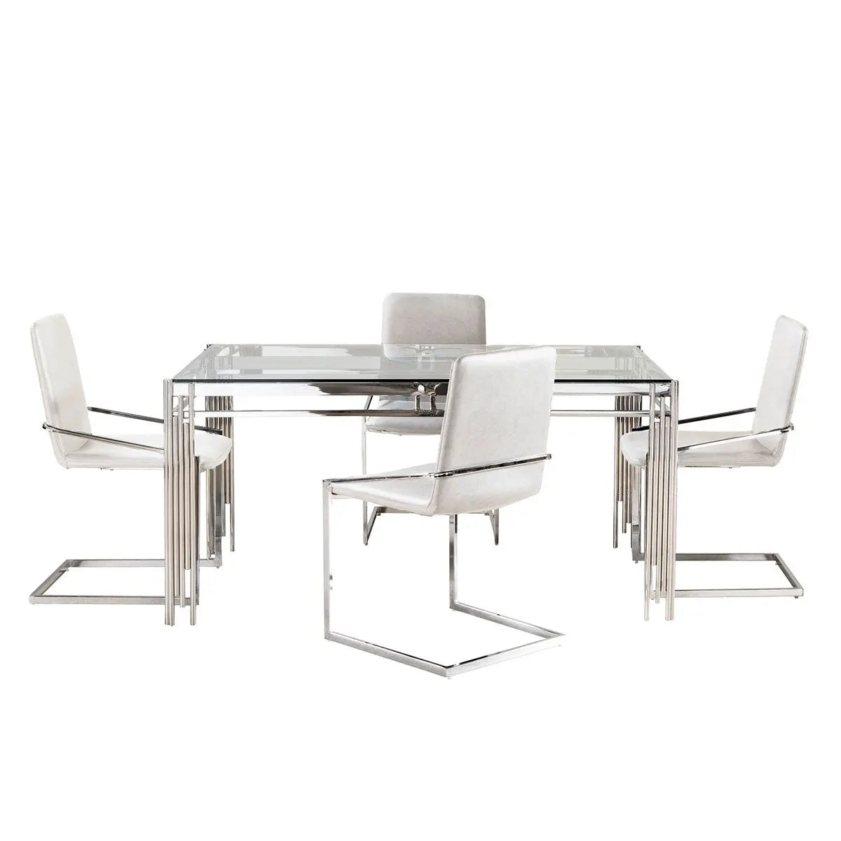 Porfirio 5 pc Glass Dining Set 3645 - Mazin