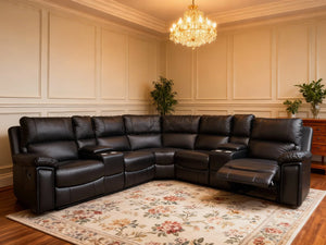 399 – MANUAL RECLINER SECTIONAL – BROWN and BLACK