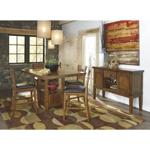 Ashley Ralene Pub Dining Set in Brown