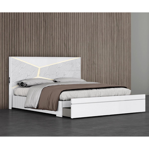 Kyle 6pc Bedroom Set in Luxurious Marble White