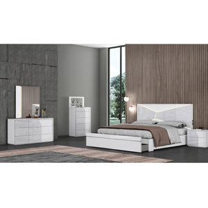 Kyle 6pc Bedroom Set in Luxurious Marble White