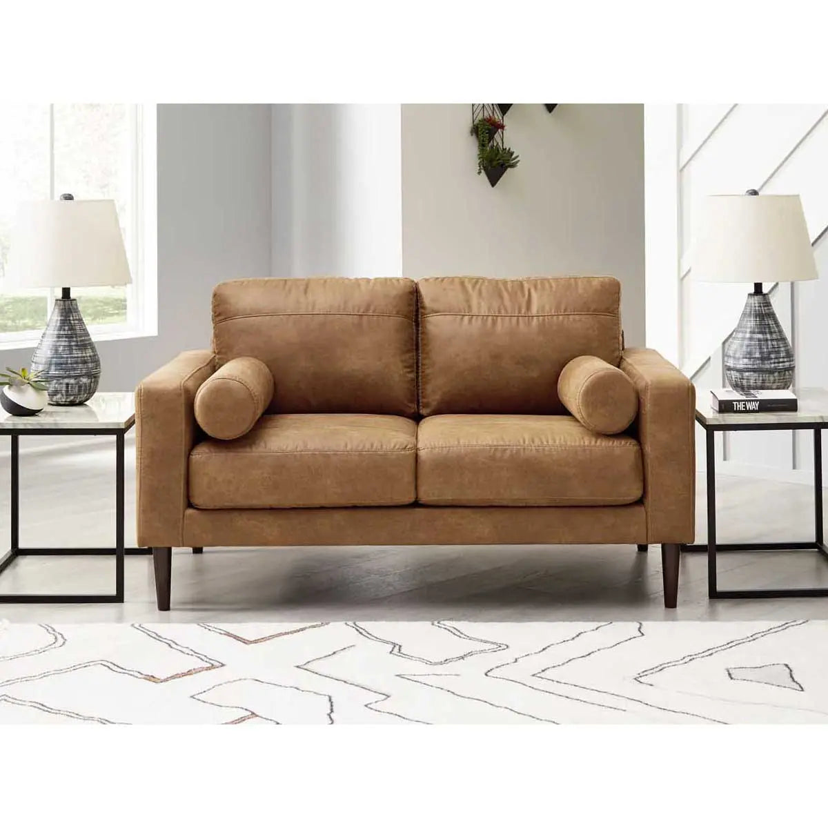Ashley Telora Loveseat In Caramel | Amro Furniture