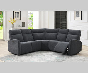 Alabama Grey Fabric Power Recliner Sectional 2815