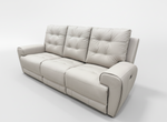 FRANCO POWER LEATHER LOOK RECLINING  SOFA - TAUPE Brassex