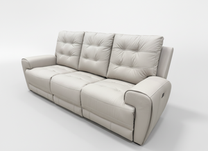 FRANCO POWER LEATHER LOOK RECLINING  SOFA - TAUPE