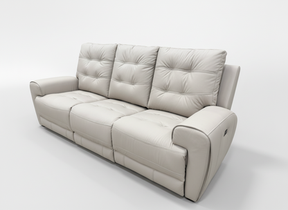 FRANCO POWER LEATHER LOOK RECLINING  SOFA - TAUPE Brassex