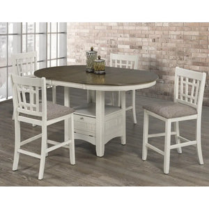 White Oak 5Pc Counter Dining Set