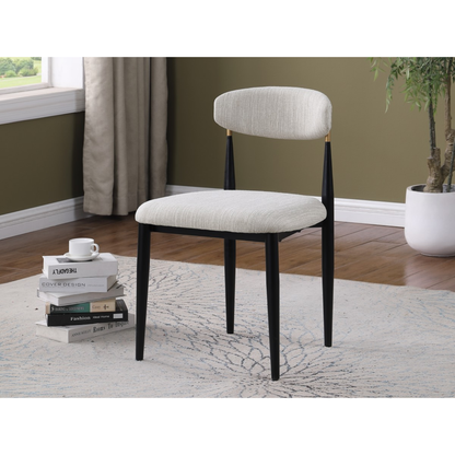 51325  Dining Chair Set Of 2 in Beige / Black