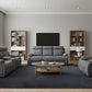 TREVOR MANUAL RECLINING SOFA - GREY Brassex