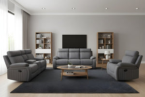 MANUAL RECLINING SOFA - GREY